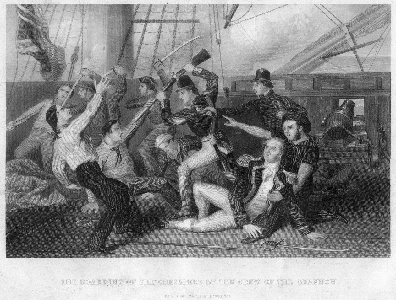 HMS Shannonin miehistö nousi HMS Chesapekeen, 1813 tekijältä Unbekannt
