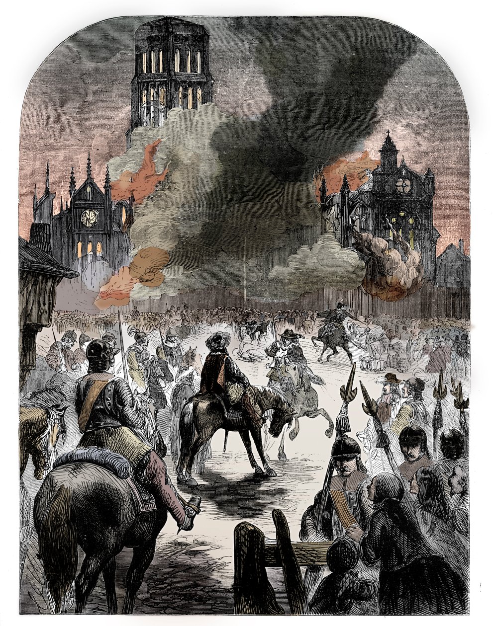 St Paulin katedraalin palaminen Lontoon suuren tulipalon aikana vuonna 1902 tekijältä Unbekannt