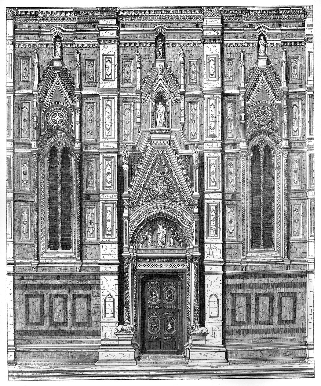 Santa Maria del Fioren basilikan kanoninen portti, Firenze, Italia, 1882 tekijältä Unbekannt