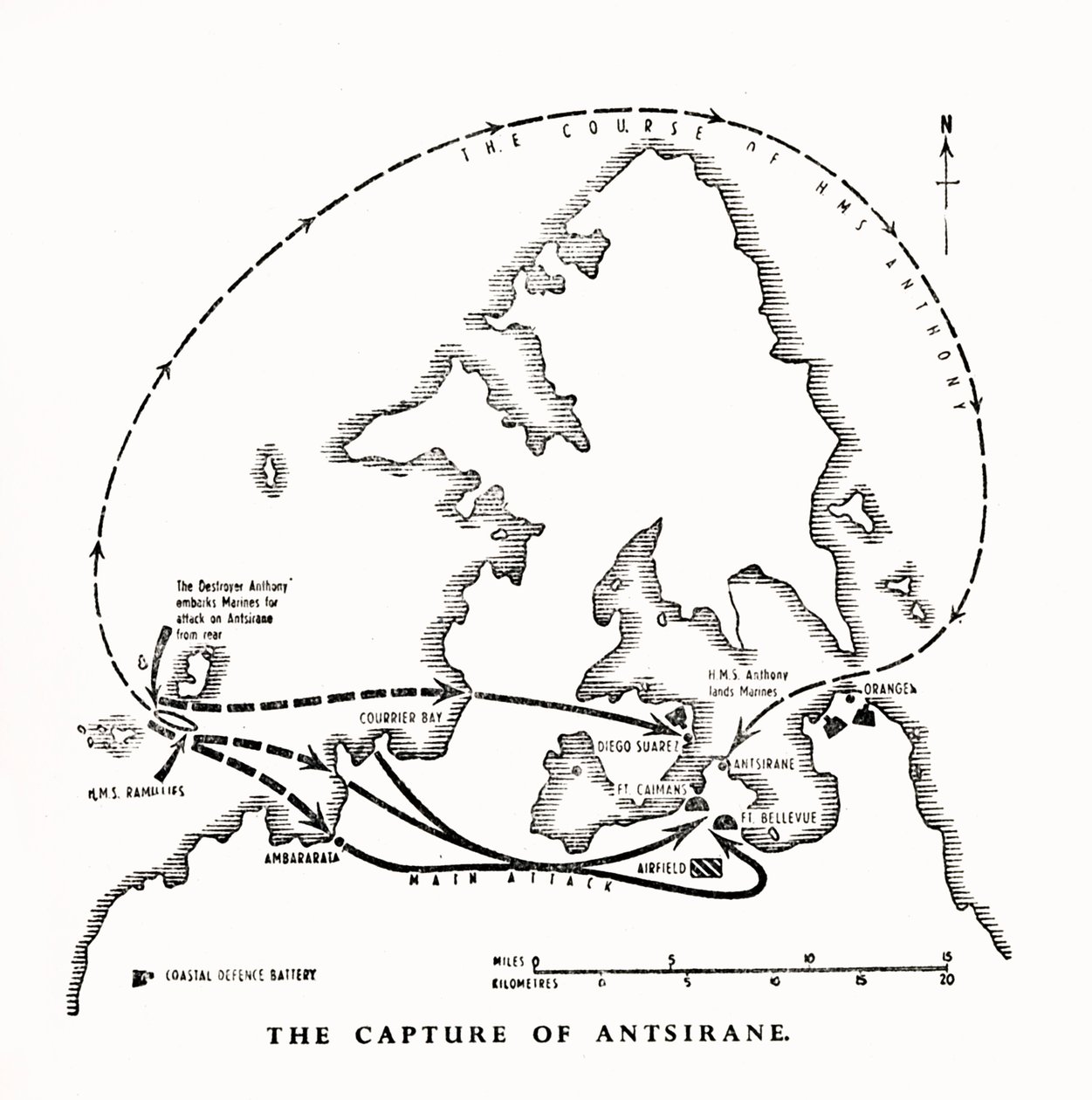 Madagaskarin Antsirananan vangitseminen kuninkaallisten merijalkaväen toimesta, toinen maailmansota, 1942 1944. tekijältä Unbekannt