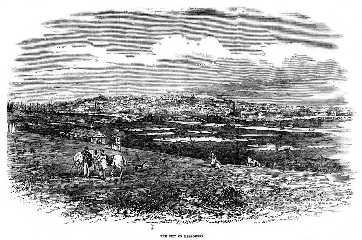 Melbournen kaupunki, Australia, 1855 tekijältä Unbekannt