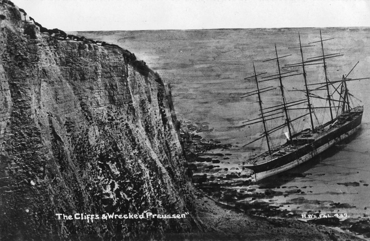 Kallioita ja haaksirikkoutunut Preussen, Dover, 1900-luku tekijältä Unbekannt
