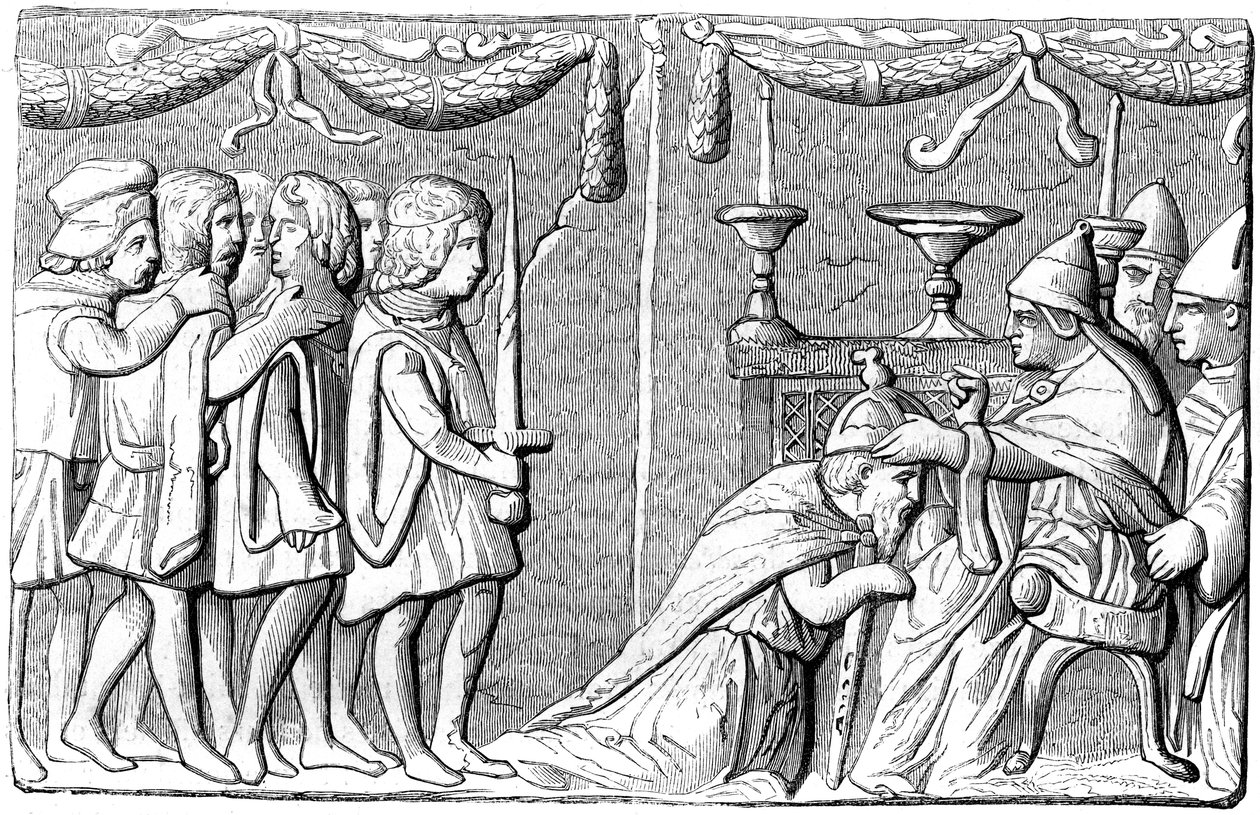 Paavi Eugenius IV kruunasi keisari Sigismundin 1368-1437 1400-luvulla 1849 tekijältä Unbekannt
