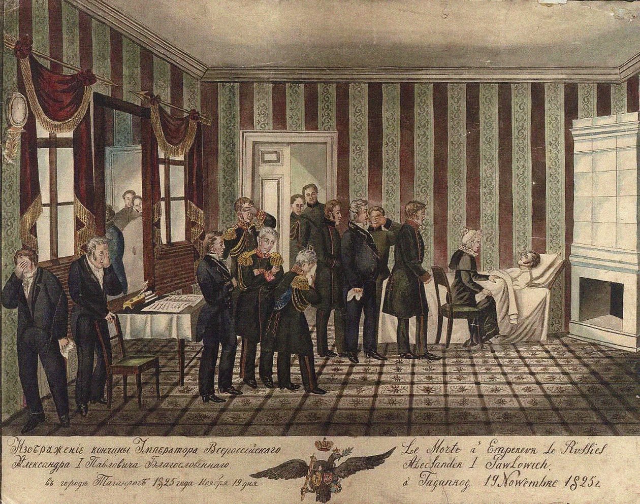 Venäjän Aleksanteri I:n kuolema Taganrogissa 19.11.1825.1828 tekijältä Unbekannt