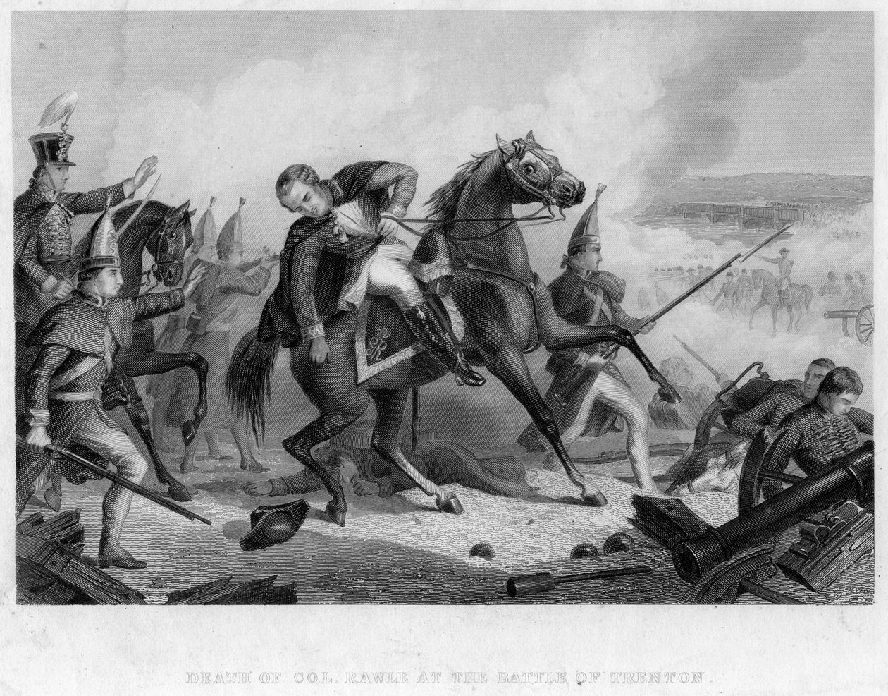 Eversti Rawlen kuolema Trentonin taistelussa 1776 tekijältä Unbekannt