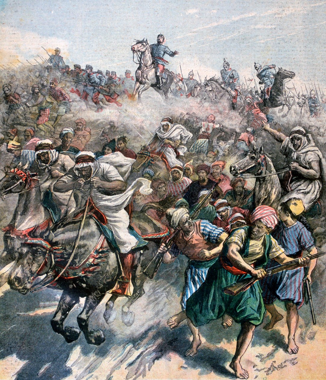 Kenraali Margallon kuolema, Rif-sota, Marokko, 1893 tekijältä Unbekannt