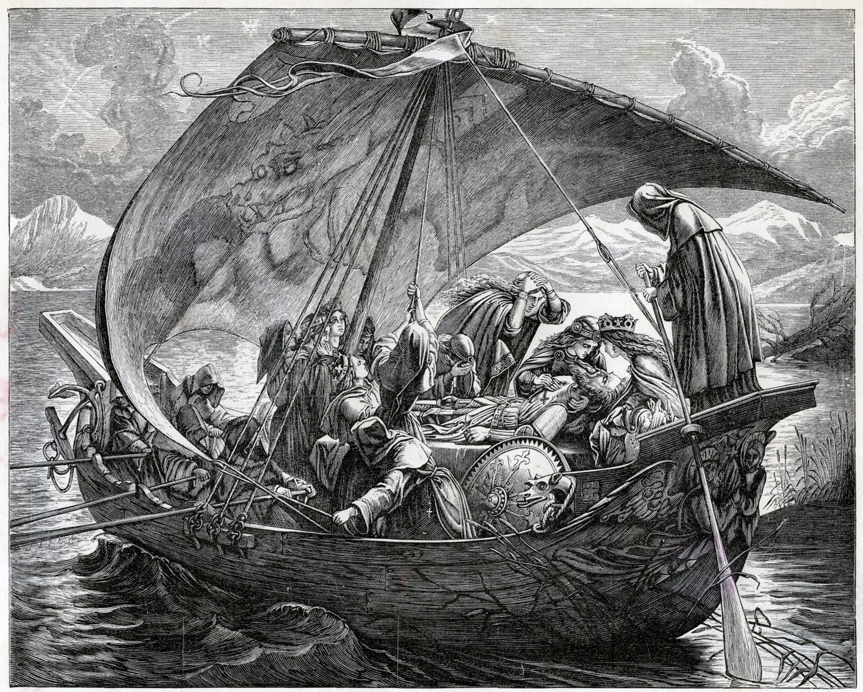Kuningas Arthurin kuolema 1800-luvulla tekijältä Unbekannt