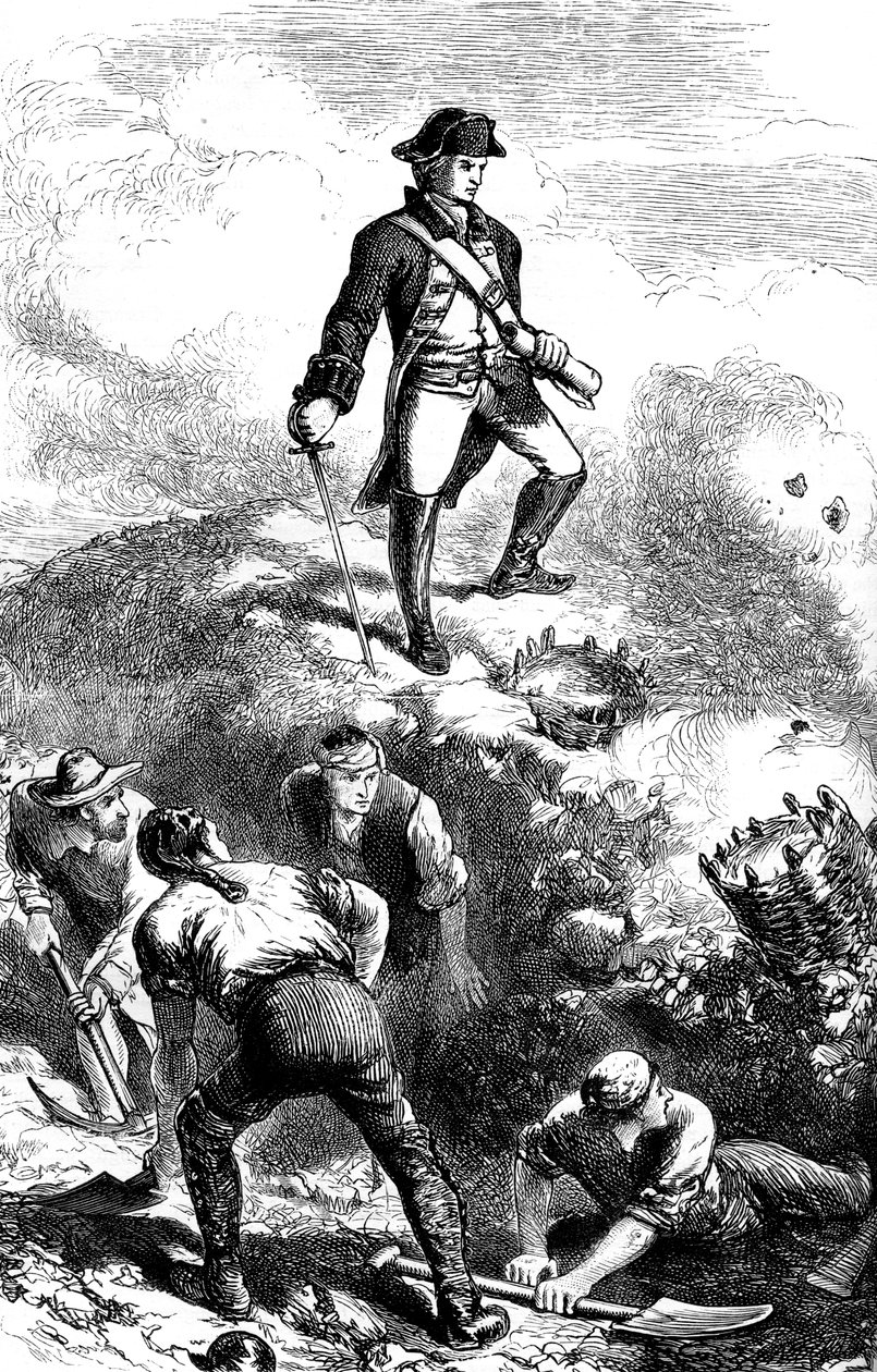 Breeds Hillin puolustus, Prescott in the Redoubt, 1775 c1880 tekijältä Unbekannt