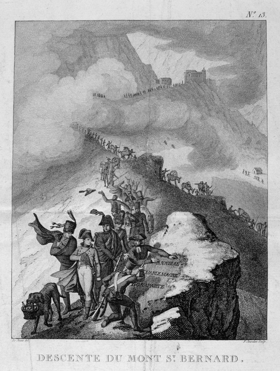 St Bernard -vuoren laskeutuminen, 1800 tekijältä Unbekannt