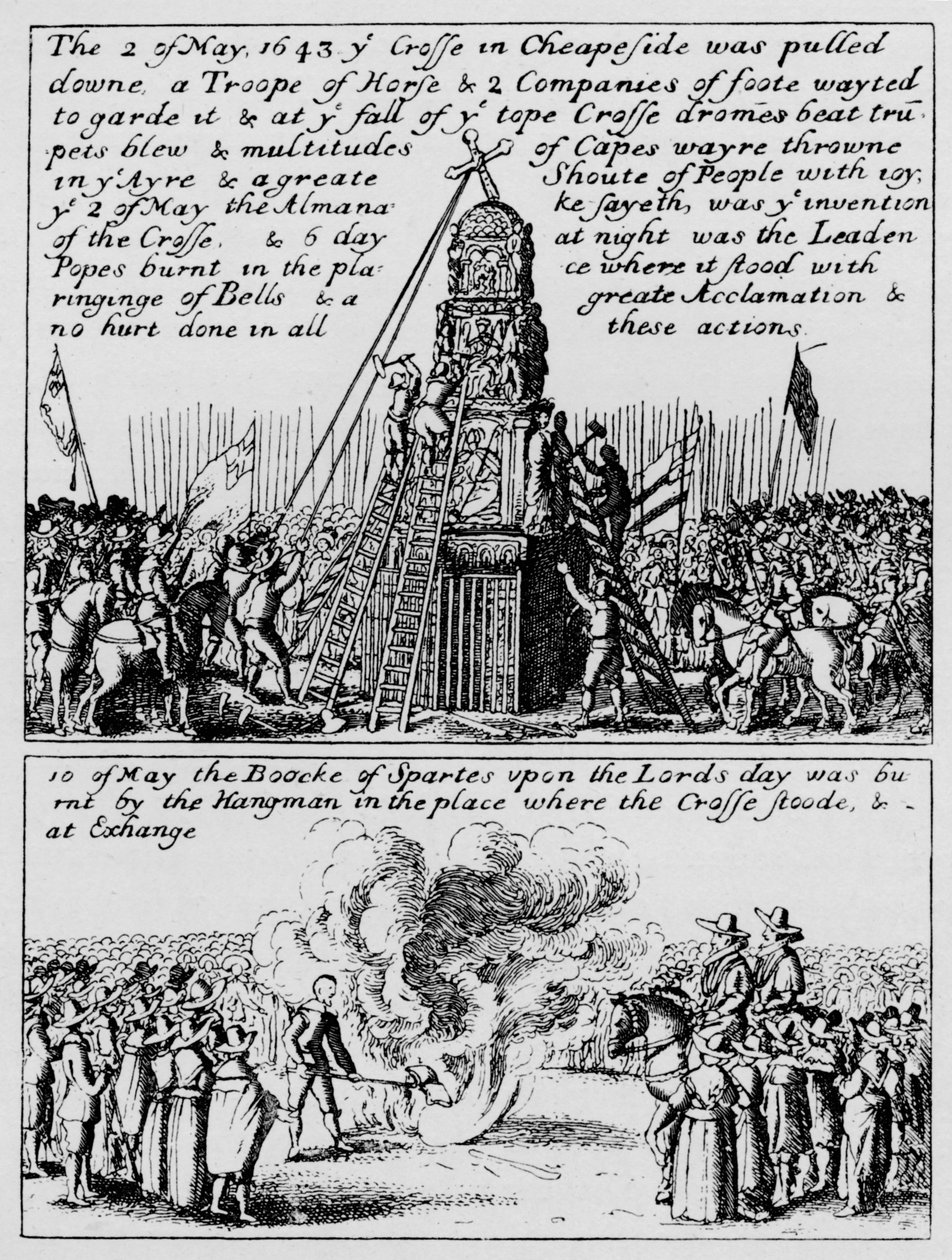 Cheapside Crossin tuhoutuminen ja urheilukirjan polttaminen, toukokuu 1643 1903 tekijältä Unbekannt
