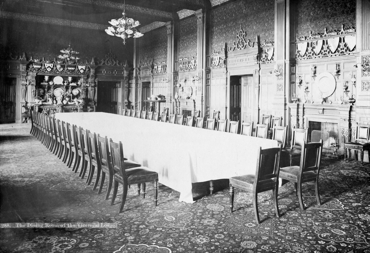 Ruokasali, Viceregal Lodge, Intia, 1900-luku tekijältä Unbekannt