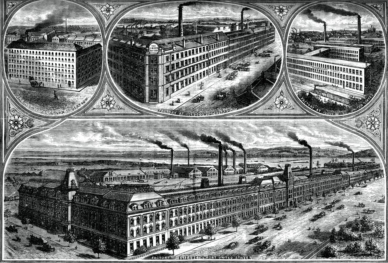 Singer Manufacturing Companyn tehtaat, c1880 tekijältä Unbekannt