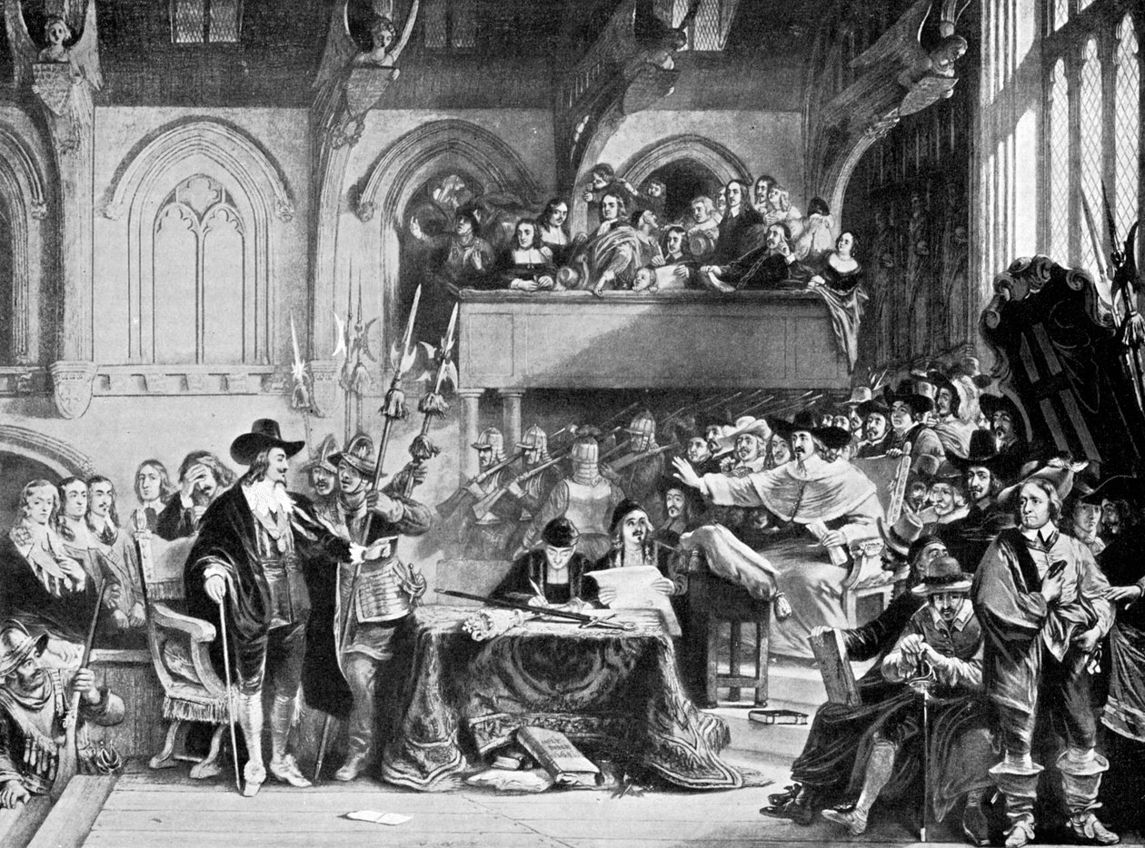 Kuuluisa Charles I:n oikeudenkäynti Westminster Hallissa tammikuussa 1649 c1905 tekijältä Unbekannt