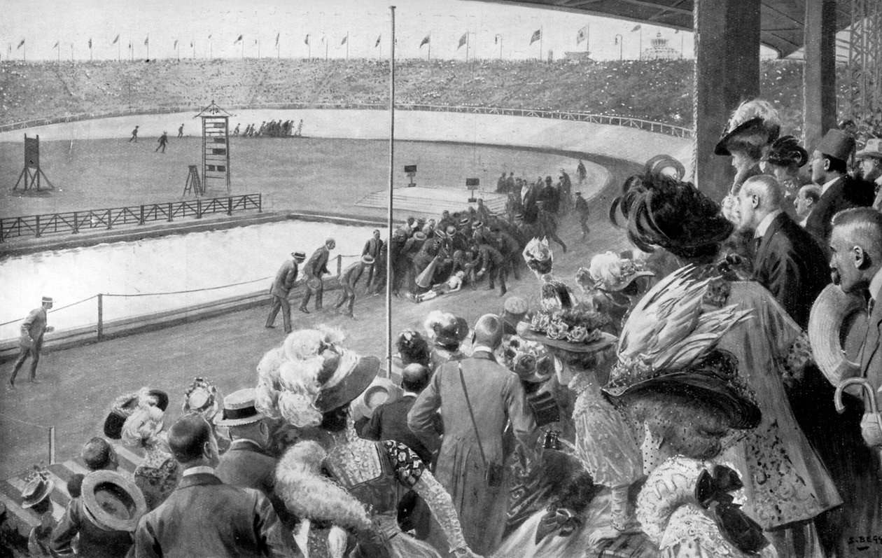 Maratonin maali, olympialaiset, Lontoo, 1908, c1920 tekijältä Unbekannt