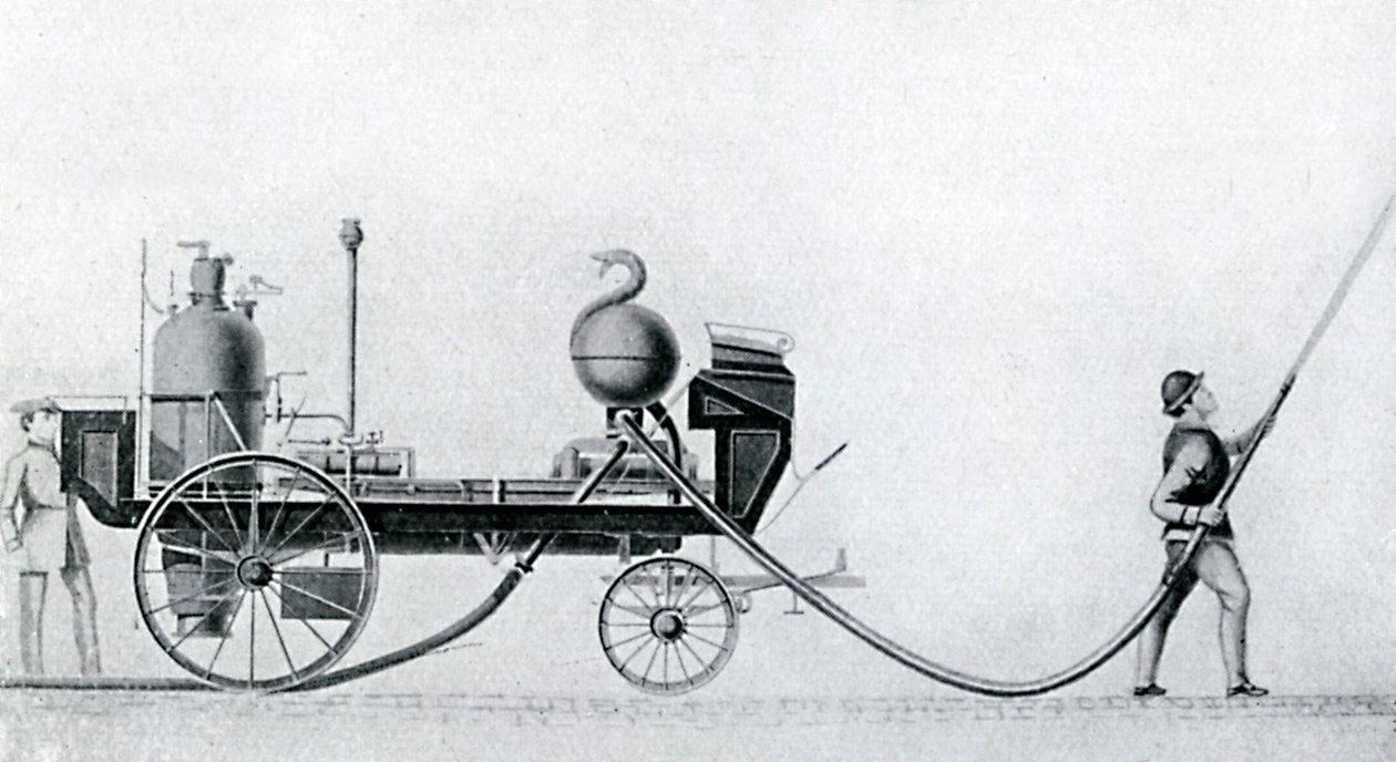 Ensimmäinen höyrypaloauto, c1830 tekijältä Unbekannt