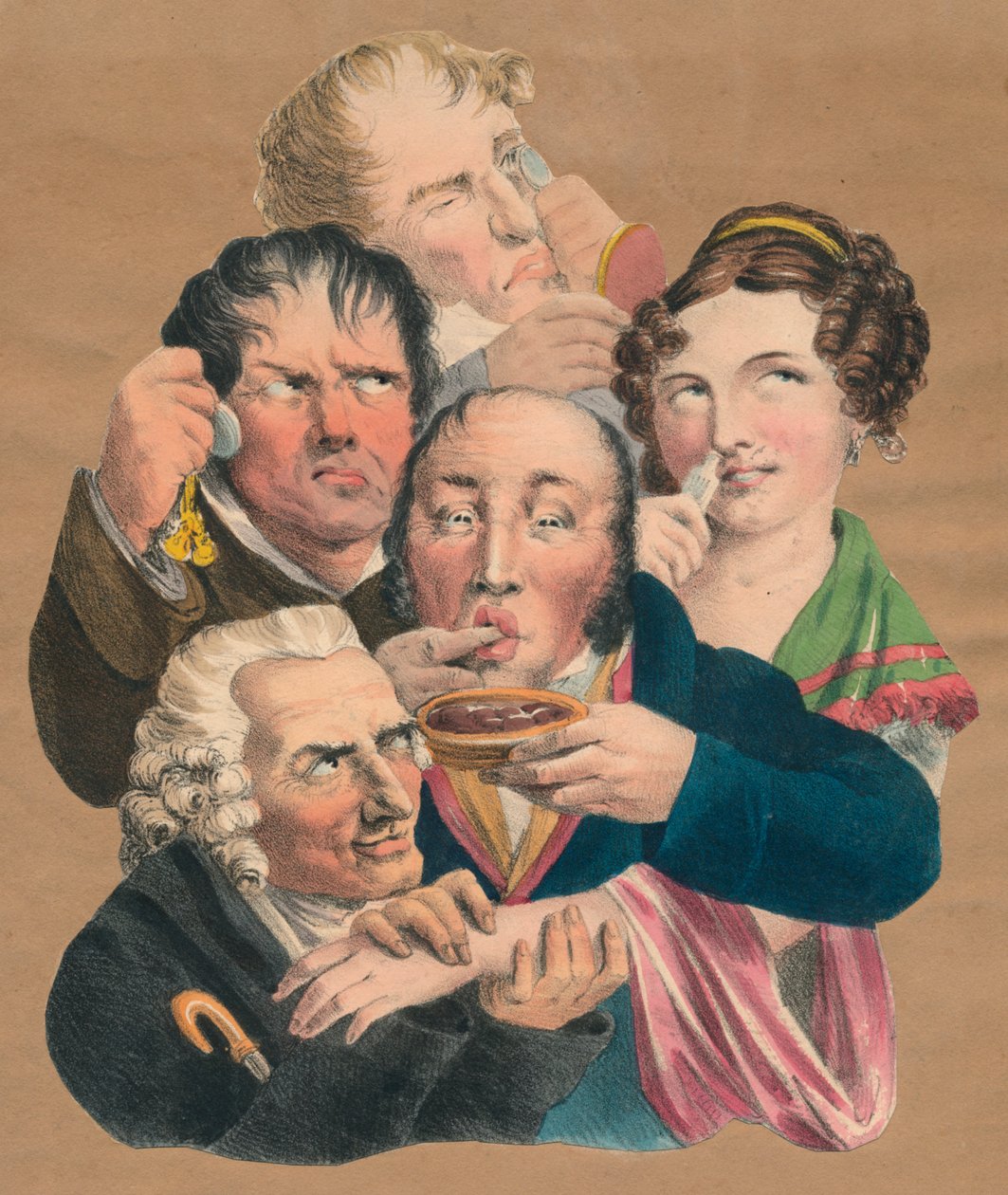 Viisi aistia, 1700-luvun loppu - 1800-luvun alku. tekijältä Unbekannt