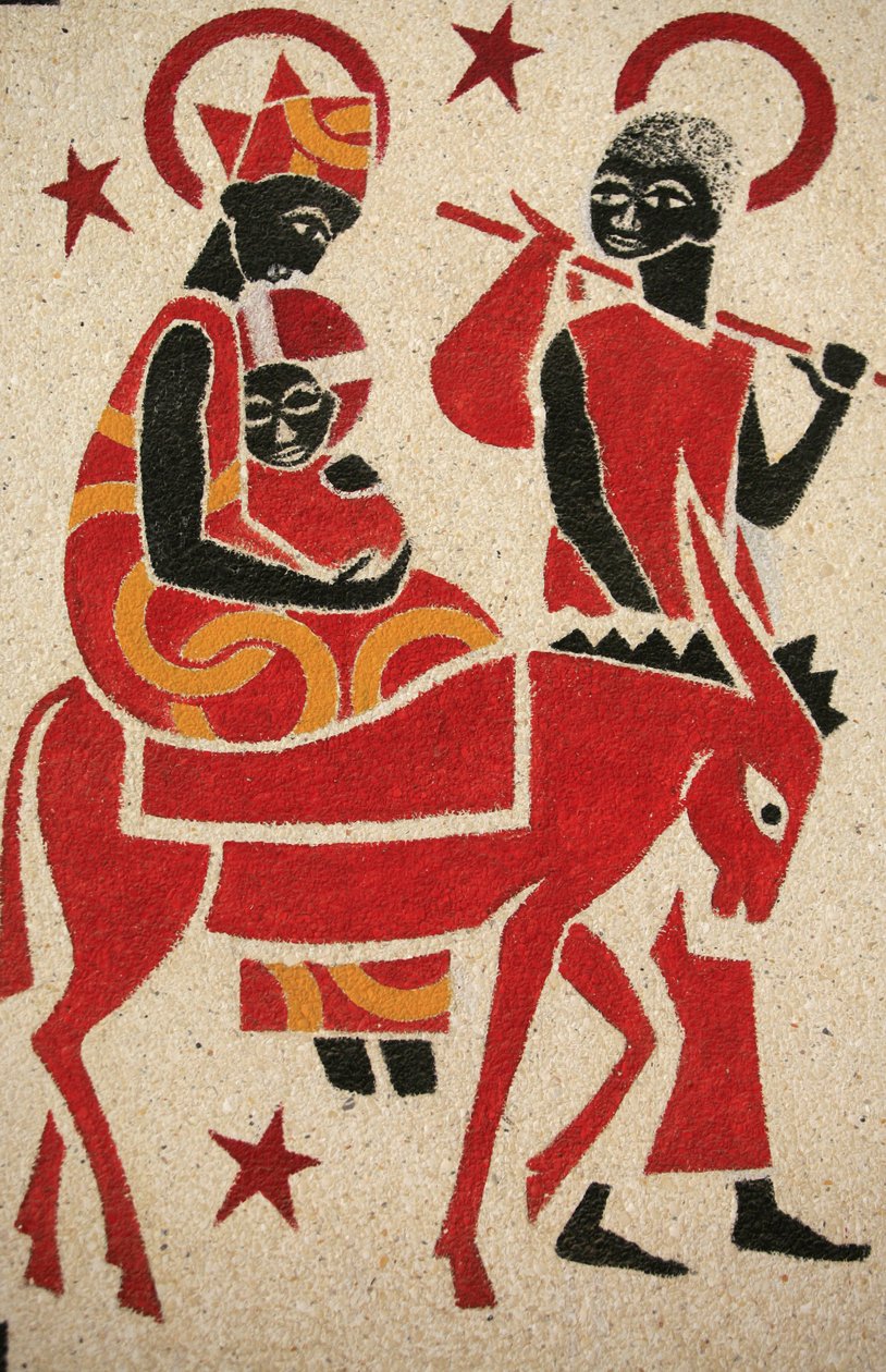 Lento Egyptiin Keur Moussa -luostarikirkon freskon suunnitteli ja maalasi vuonna 1963 Dom Georges Saget Keur Moussa Senegal tekijältä Unbekannt