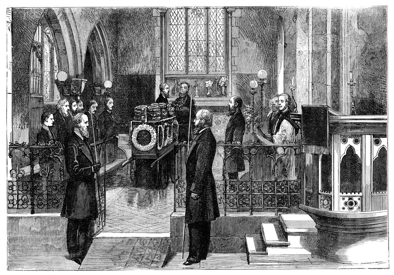 1800-luvun lopun Britannian pääministerin Benjamin Disraelin hautajaiset 1804-1881 tekijältä Unbekannt
