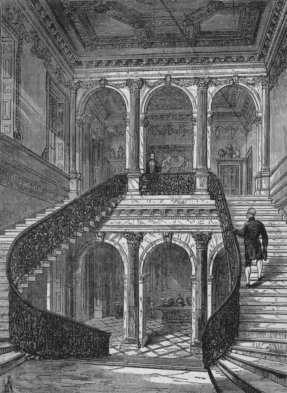 Suuri portaikko, Chesterfield House, Mayfair, Westminster, Lontoo, c1875 1878 tekijältä Unbekannt