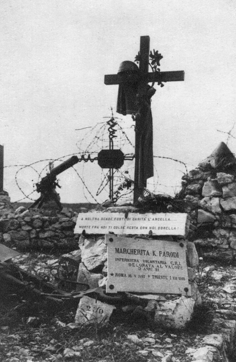 Italian Punaisen Ristin vapaaehtoisen sairaanhoitajan hauta vuodelta 1918 tekijältä Unbekannt