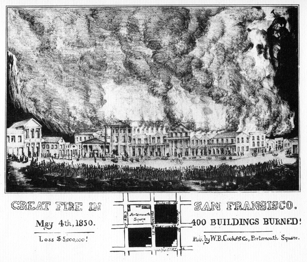 Suuri palo San Franciscossa, Kaliforniassa, 1850 1937 tekijältä Unbekannt