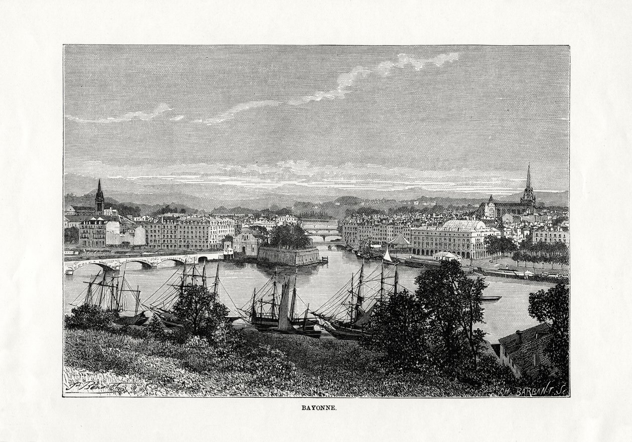 Satama Bayonnessa, Ranskassa, 1879 tekijältä Unbekannt
