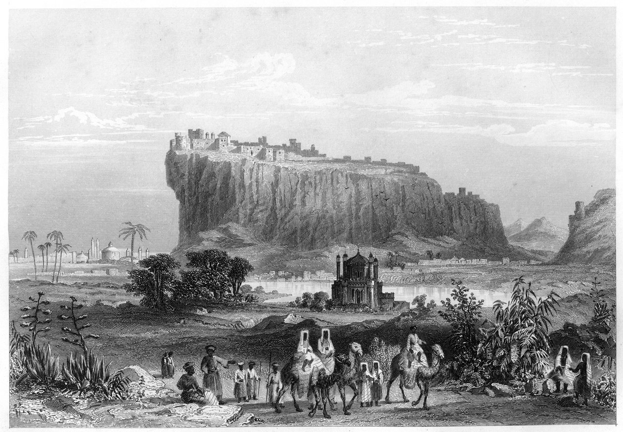 Gwaliorin kukkulalinnoitus, Intia, vuodelta 1860 tekijältä Unbekannt