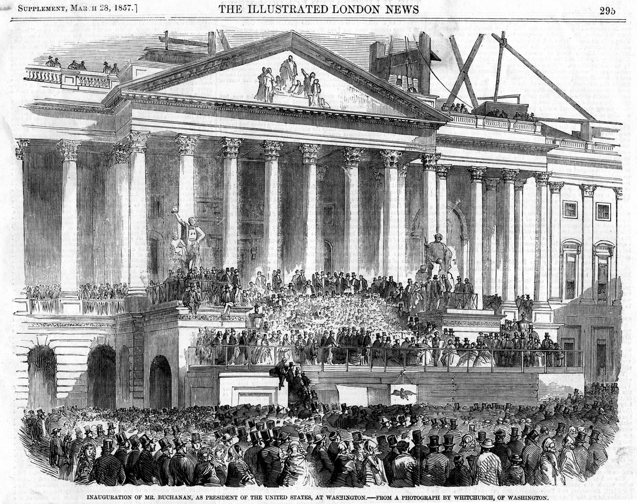 James Buchananin virkaanastuminen presidentiksi Washingtonissa 1857 tekijältä Unbekannt