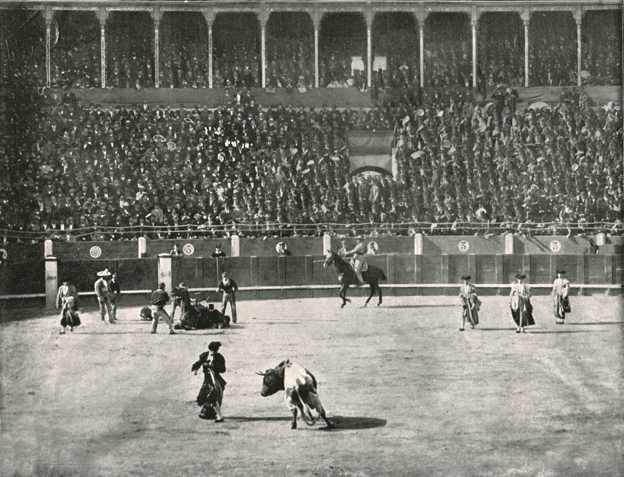 Härkätaisteluareenan sisätilat, Madrid, Espanja, 1895. tekijältä Unbekannt