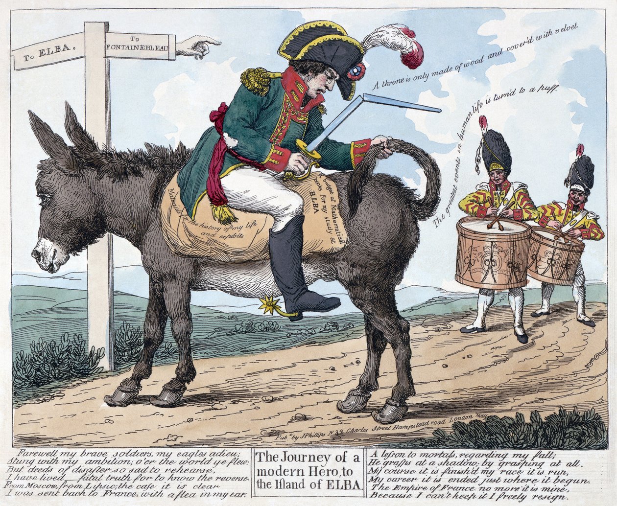Modernin sankarin matka Elban saarelle, 1814 tekijältä Unbekannt