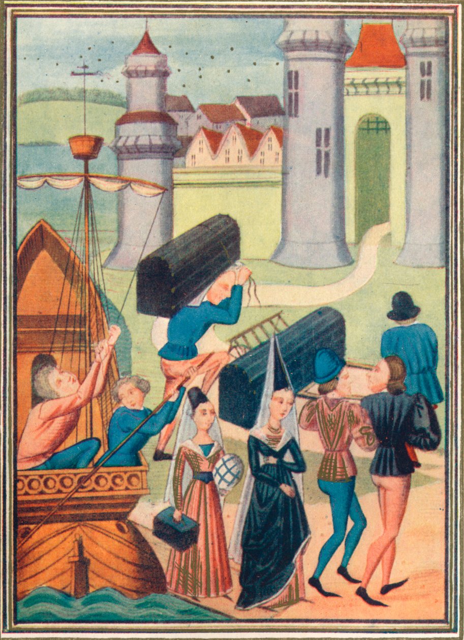 Lady de Coucyn maihinnousu Boulognessa, 1399 1905 tekijältä Unbekannt