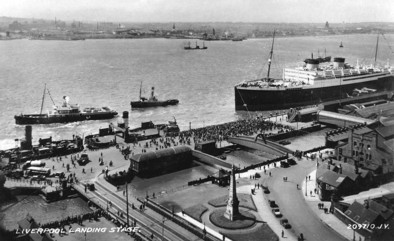 Laskeutumispaikka Liverpoolin telakoilla Merseysidessa 1900-luvun alussa tekijältä Unbekannt