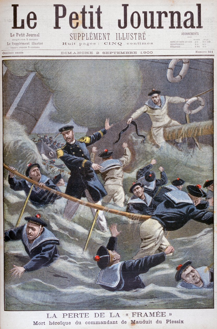 Ranskalaisen hävittäjä Frameen menetys, 1900 tekijältä Unbekannt