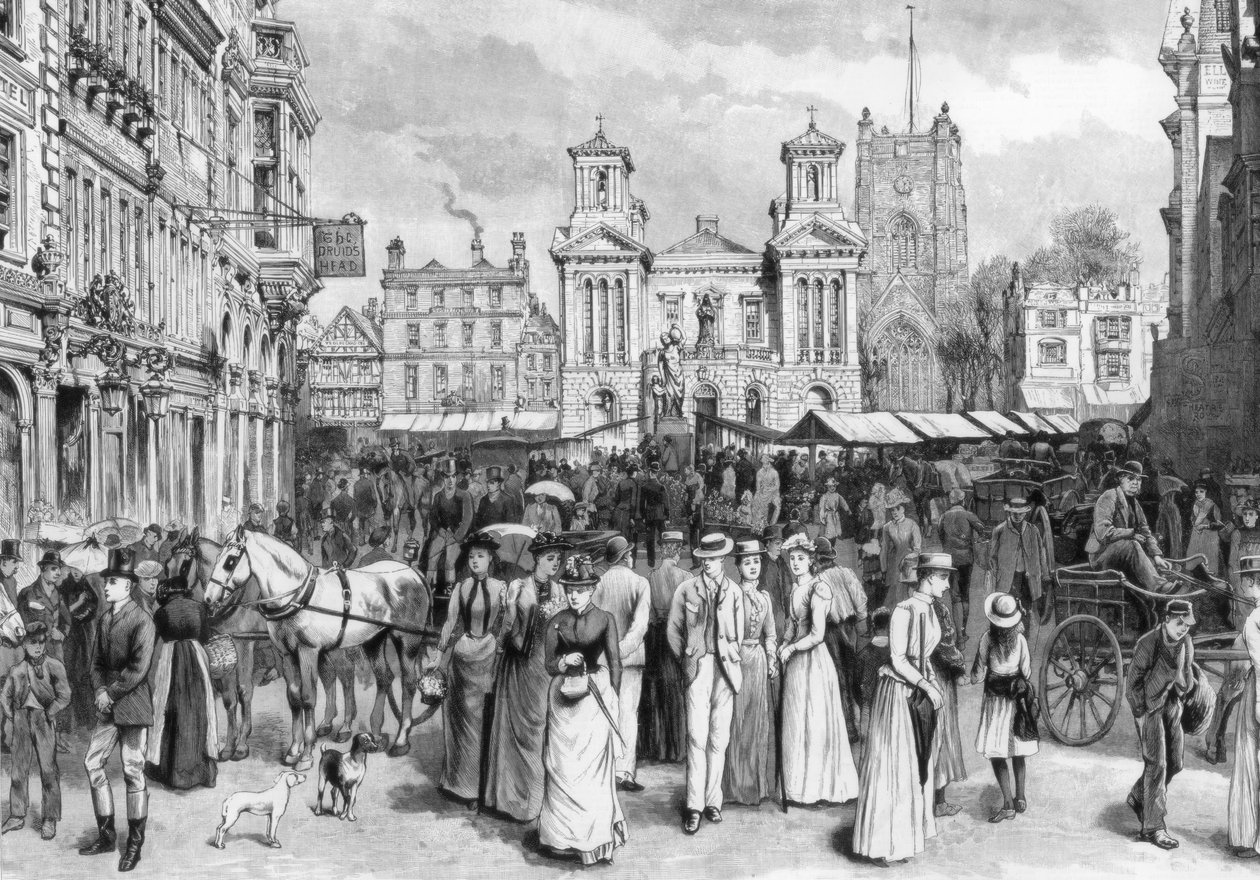 Markkinapaikka, Kingston upon Thames, Surrey, 1890 tekijältä Unbekannt