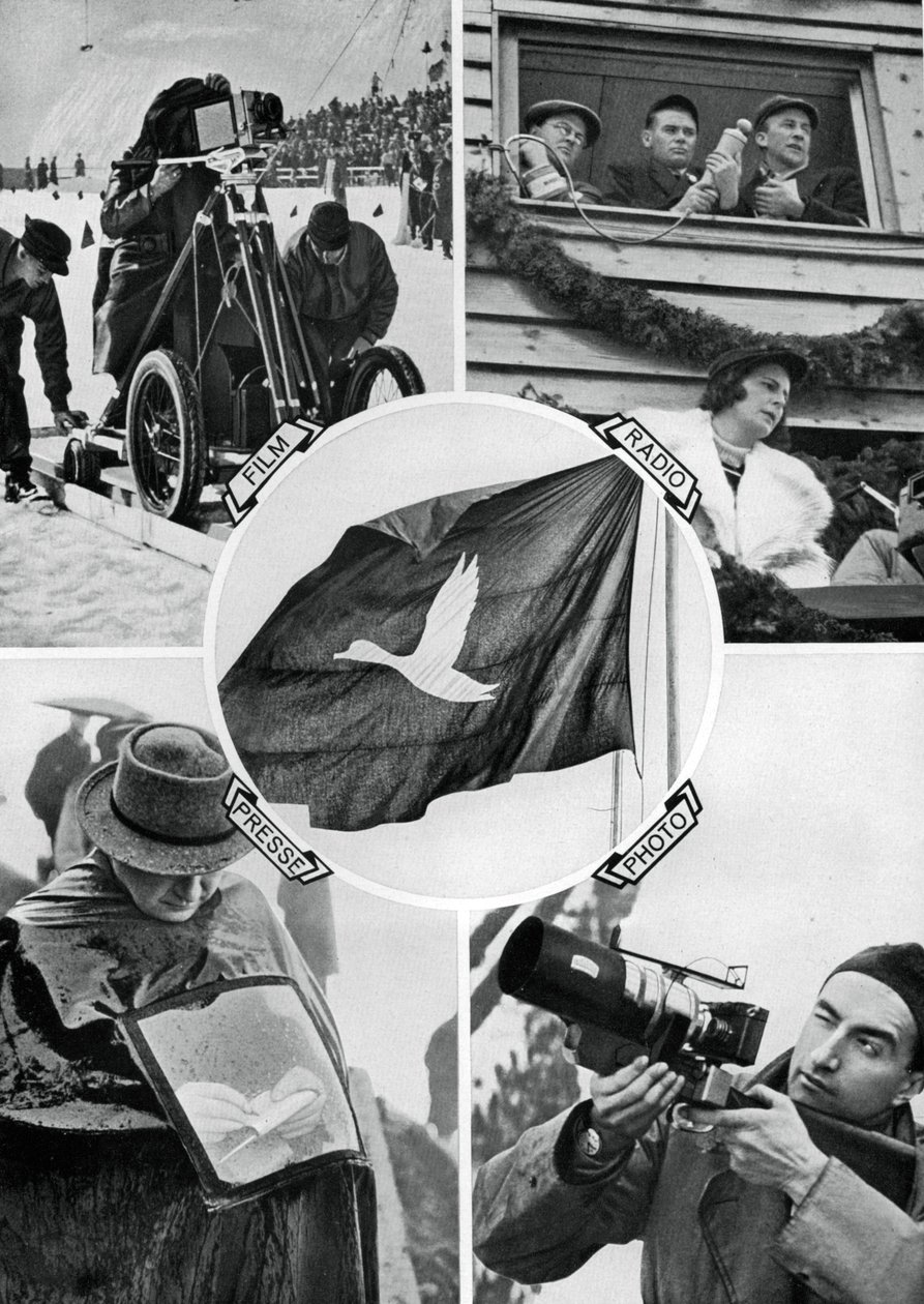 Media toiminnassa, talviolympialaiset, Garmisch-Partenkirchen, Saksa, 1936 tekijältä Unbekannt