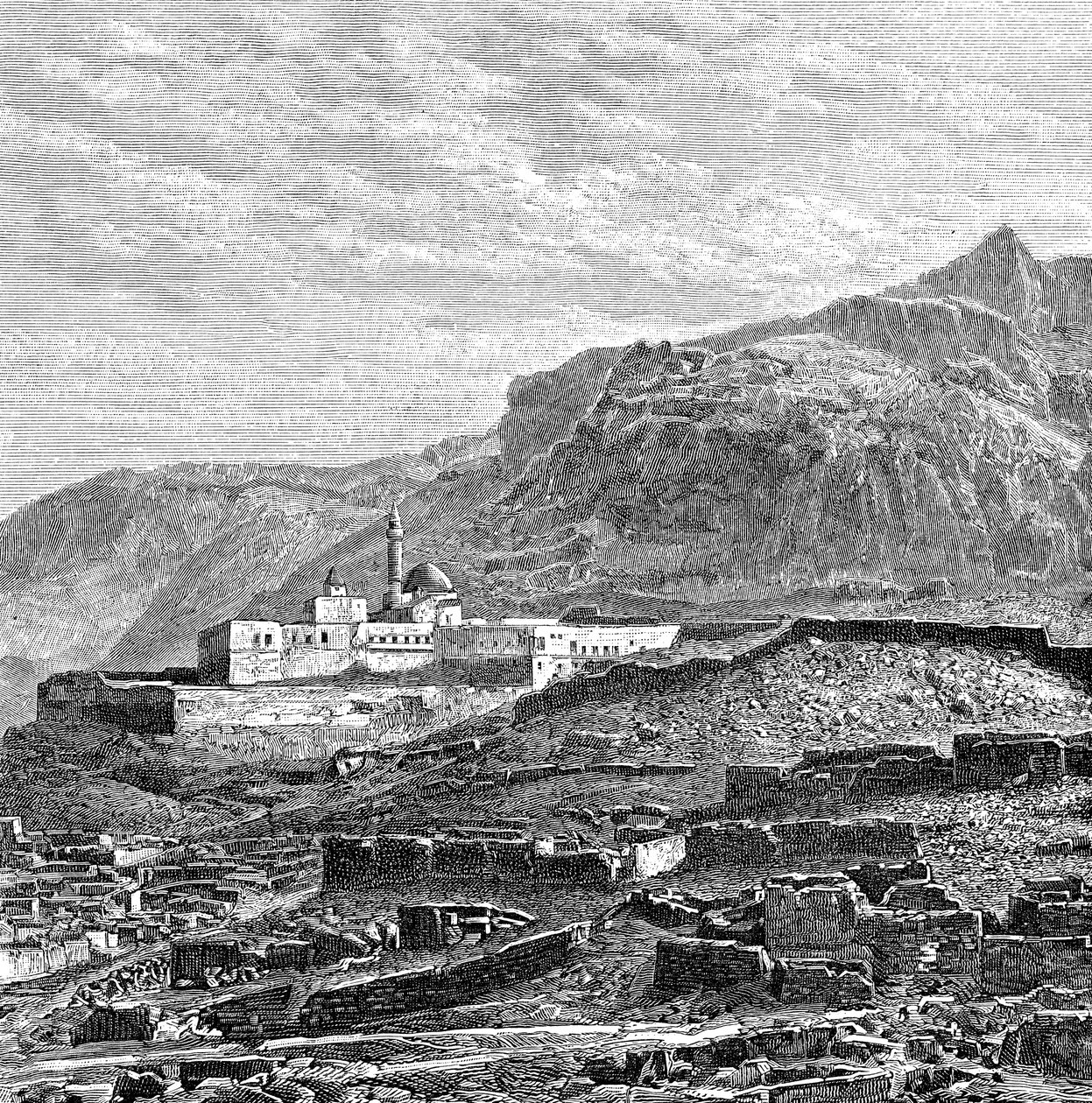 Bayazid Dogubayazitin moskeija ja rauniokortteli, Turkki, 1895 tekijältä Unbekannt