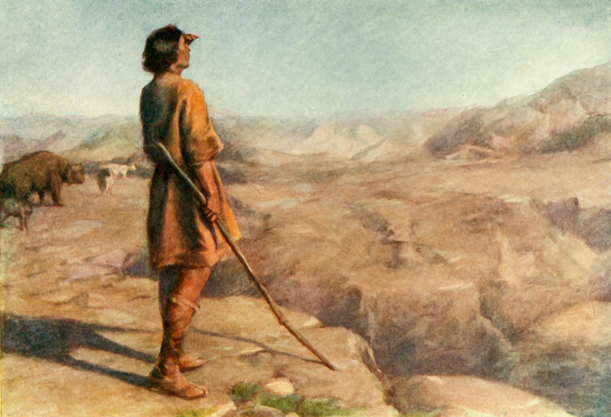 "Sharin vuori, jossa paimen Milosh yöpyi laumansa kanssa", 1917. tekijältä Unbekannt