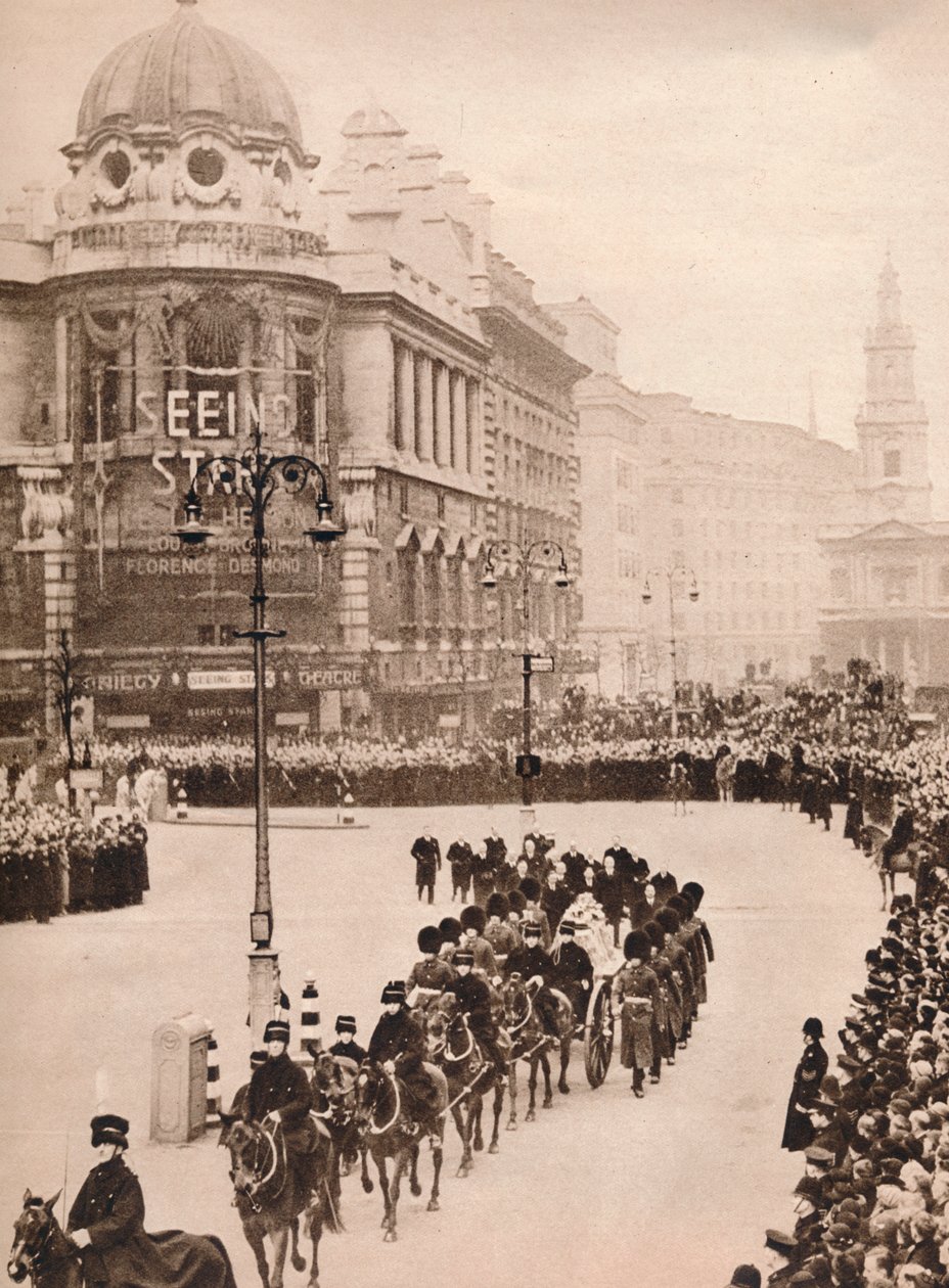 King Georgesin liikuttava yksinkertaisuus viimeisellä matkalla Lontoon läpi, 1936 tekijältä Unbekannt