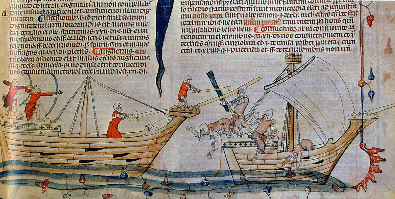 Meritaistelu, noin 1340 tekijältä Unbekannt