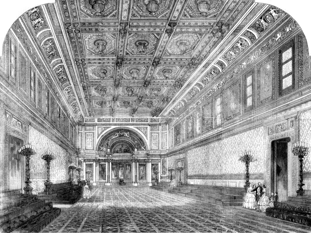 Uusi valtion juhlasali Buckinghamin palatsissa, 1856 tekijältä Unbekannt