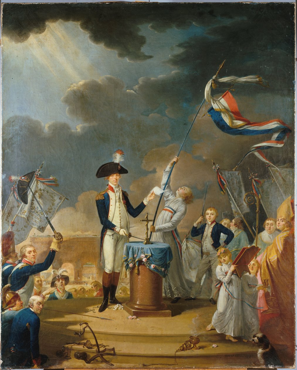 El jurament de La Fayette al Festival de la Federació, 14 de juliol de 1790, 1791. finlandès tekijältä Unbekannt