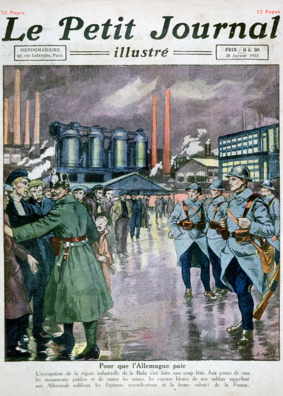 Ranskan ja Belgian joukot miehittivät Ruhrin vuonna 1923 tekijältä Unbekannt