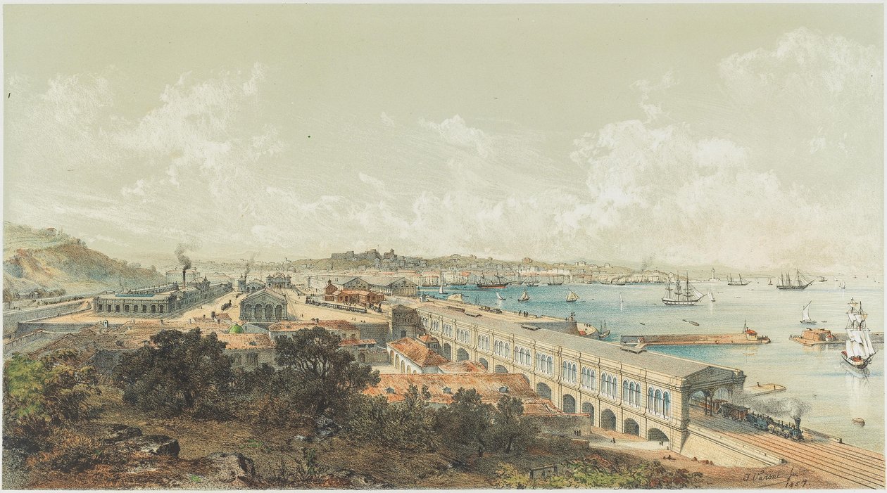 Valtionrautatien avaaminen Ljubljanasta Triesteen 27. heinäkuuta 1857 1857. tekijältä Unbekannt