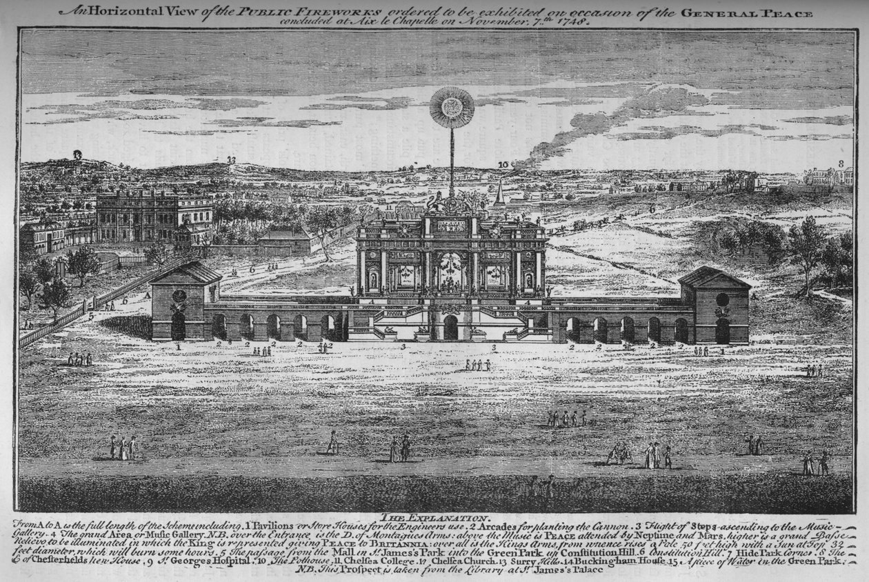 Rauhan iloitseminen Green Parkissa, Westminster, Lontoo, 1748 1878 tekijältä Unbekannt