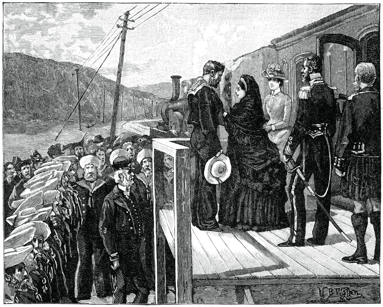 Kuningatar luovuttaa Albert-mitalin rannikkovartija George Oatleylle, 1800-luvun loppu, 1900 tekijältä Unbekannt