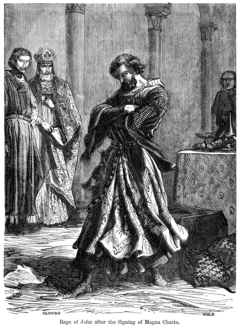 Kuningas Johanneksen raivo 1167-1216 Magna Carta c1215:n allekirjoittamisen jälkeen tekijältä Unbekannt