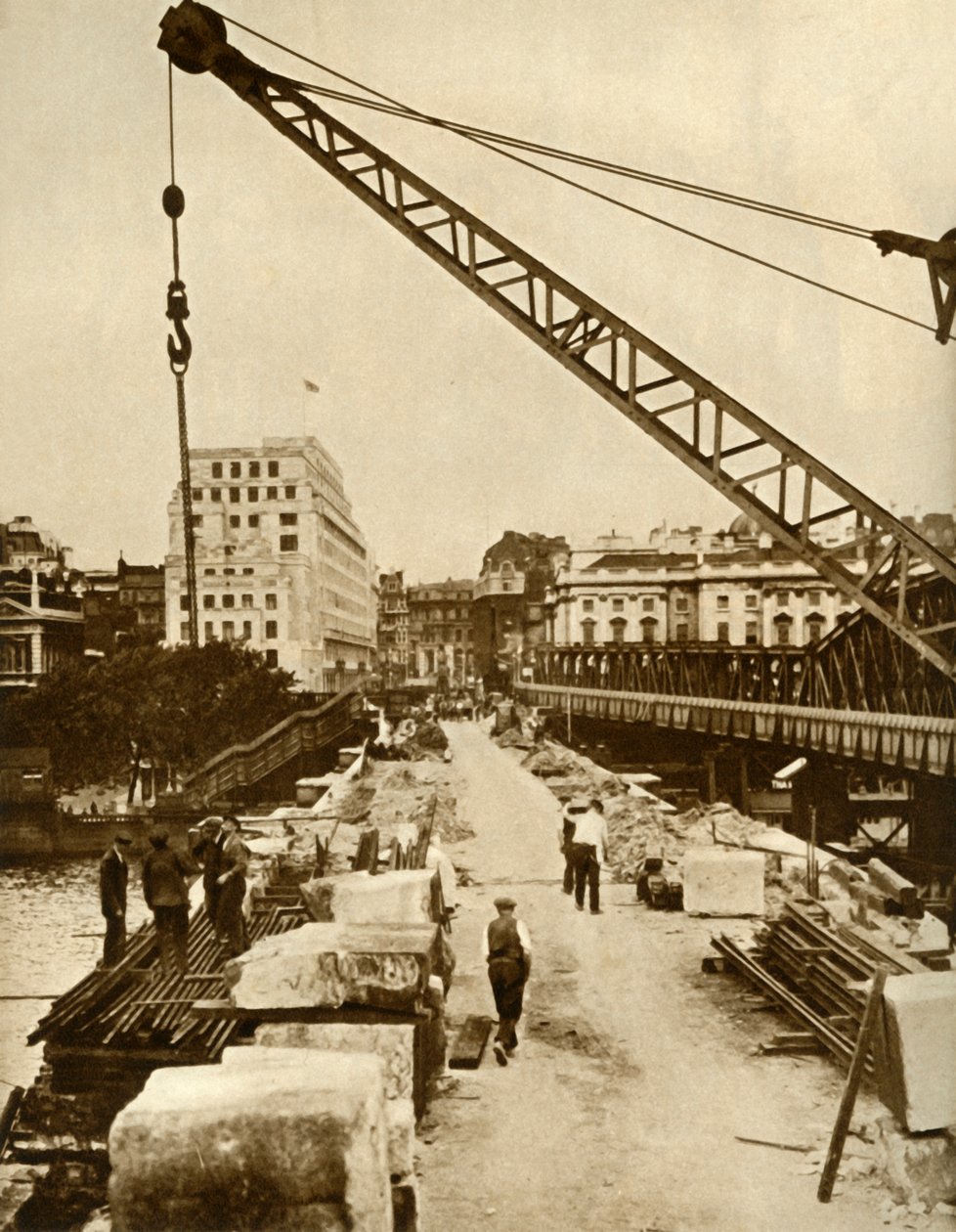 Waterloo Bridgen jälleenrakennus, Lontoo, 1934, 1935. tekijältä Unbekannt
