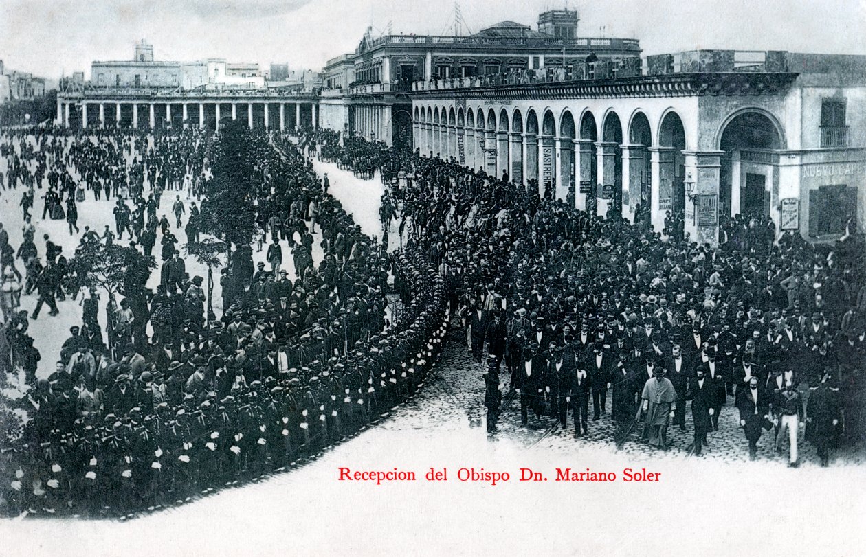 Piispa Mariano Solerin vastaanotto, Montevideo, Uruguay, 1900-luku tekijältä Unbekannt
