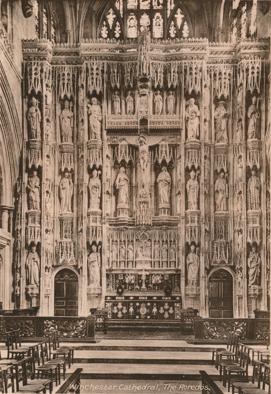 Reredos, Winchesterin katedraali, Hampshire, 1900-luvun alku tekijältä Unbekannt