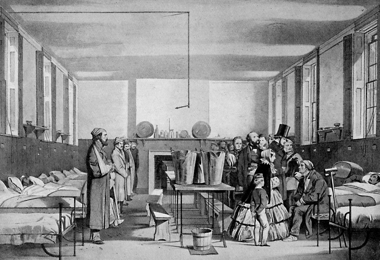 Kuninkaallinen vierailu Bromptonin sairaalaan, 1850-luku, 1920 tekijältä Unbekannt